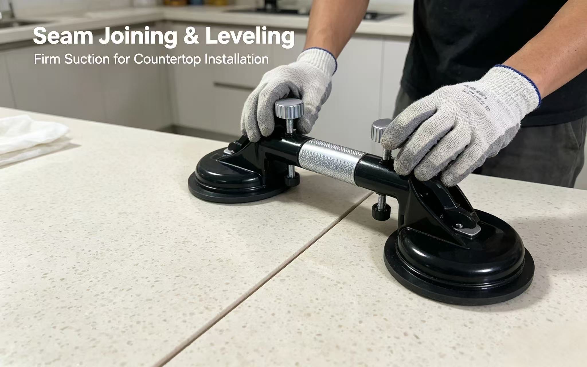 Adjustable Vacuum Seam Setter, Stone Tile Glass Countertop Leveling Suction Cup Tool